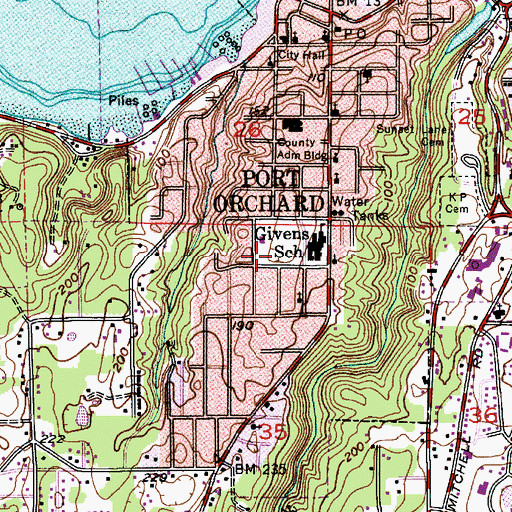 Topographic Map of Givens Playfield, WA