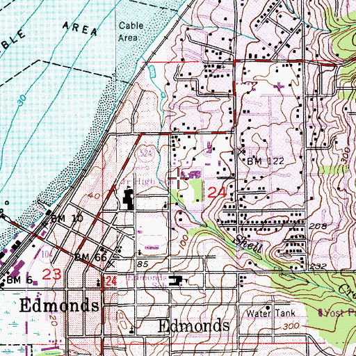 Topographic Map of Holy Rosary School, WA