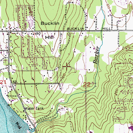 Topographic Map of Huckle Ridge, WA