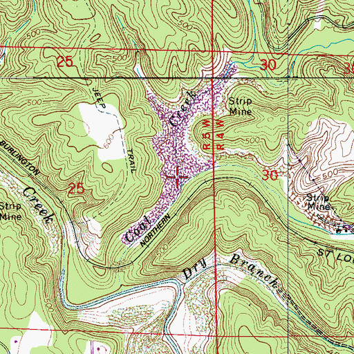 Topographic Map of Cane Creek, AL
