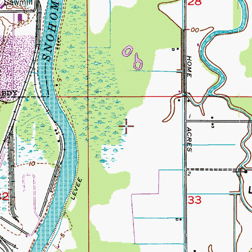 Topographic Map of Homeland, WA