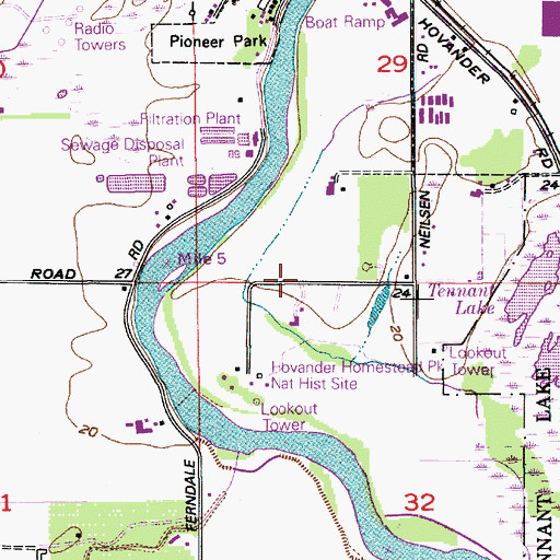 Topographic Map of Hovander Homestead Park, WA