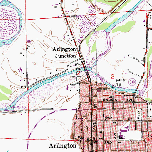 Topographic Map of Haller Bridge Park, WA