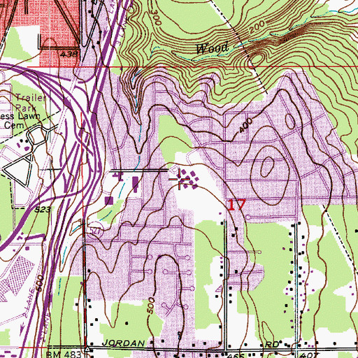 Topographic Map of Jefferson Elementary School, WA