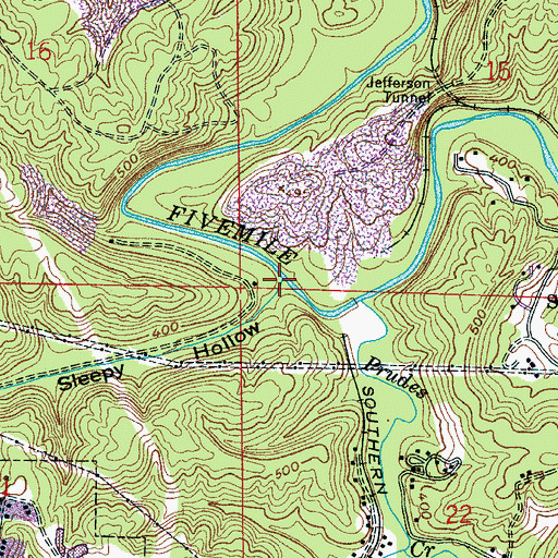 Topographic Map of Sleepy Hollow Branch, AL