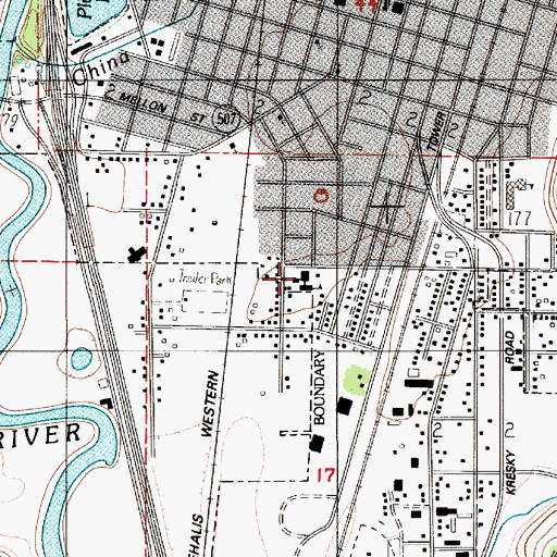 Topographic Map of Jefferson Lincoln Elementary School, WA