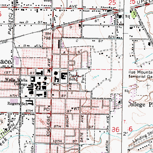 Topographic Map of Kiwanis Park, WA