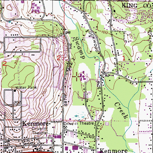 Topographic Map of Kenmore Elementary School, WA