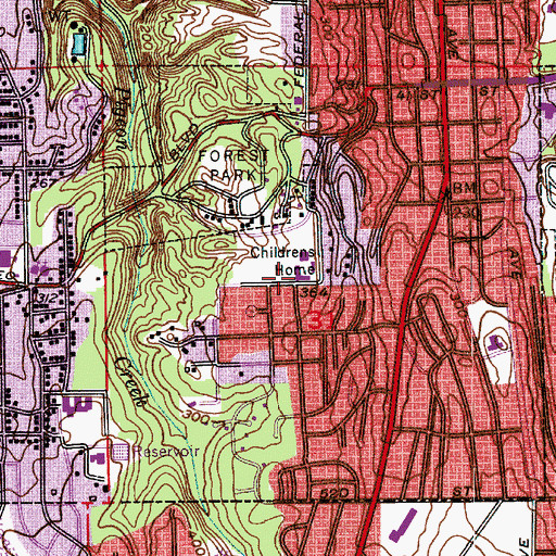 Topographic Map of Luther Center Childrens Home, WA