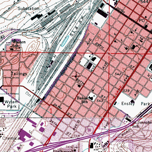 Topographic Map of Ensley Community Church, AL