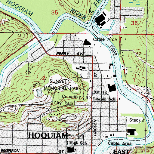 Topographic Map of Lincoln Park, WA