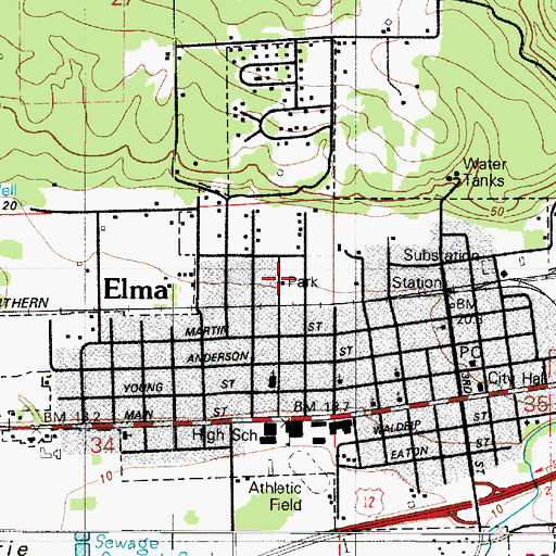 Topographic Map of Ladysmith Park, WA