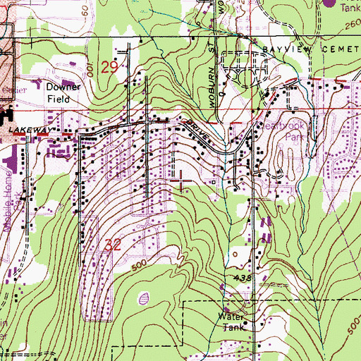 Topographic Map of Lakeway, WA