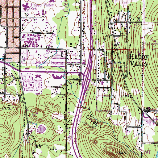 Topographic Map of Lindsay Avenue Interchange, WA
