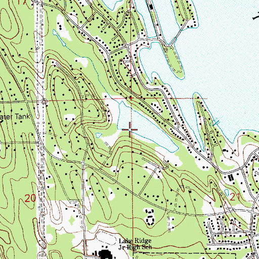 Topographic Map of Leaky Lake, WA