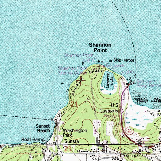 Topographic Map of Leona M Sundquist Marine Laboratory, WA