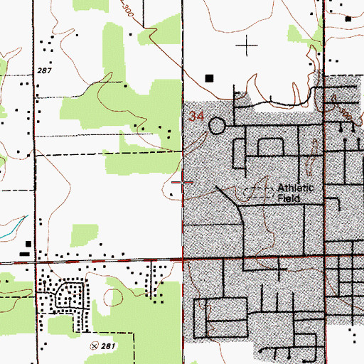 Topographic Map of Lewisville Middle School, WA