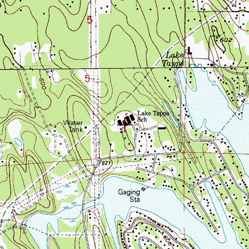 Topographic Map of Lake Tapps Elementary School, WA