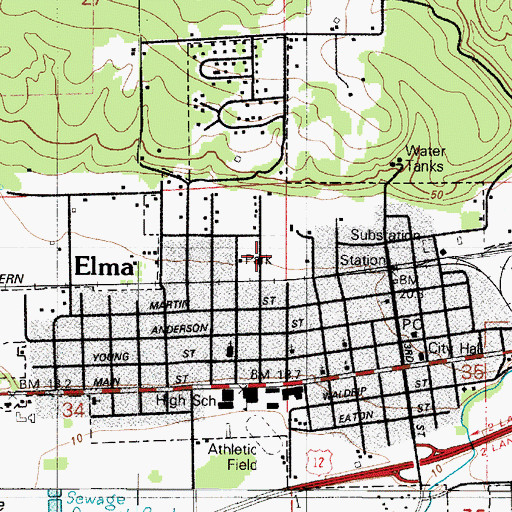 Topographic Map of Murry Park, WA