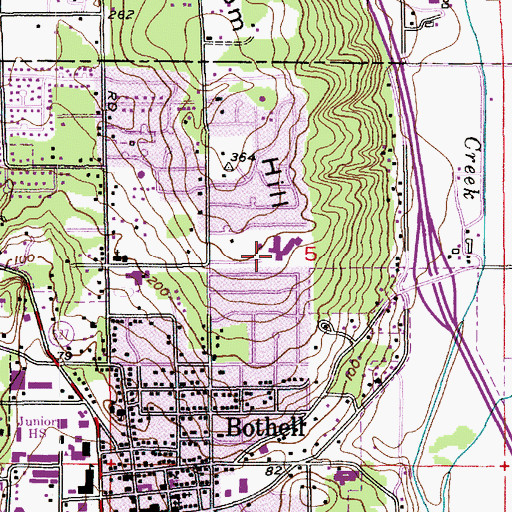Topographic Map of Maywood Hills Elementary School, WA