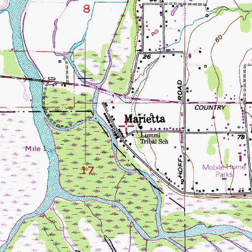Topographic Map of Marietta Elementary School, WA