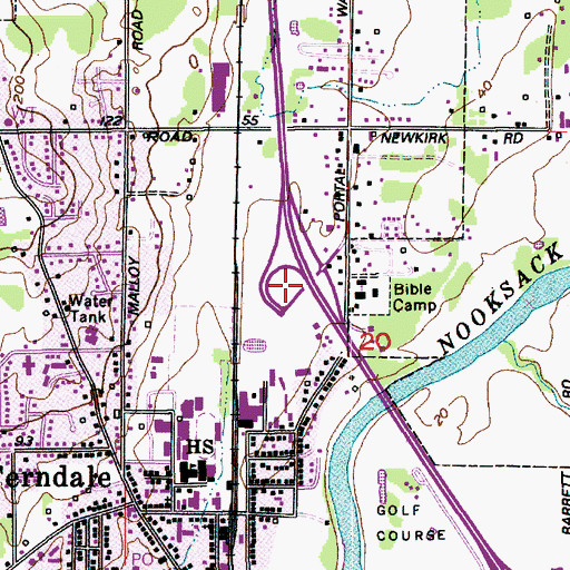 Topographic Map of North Ferndale Interchange, WA