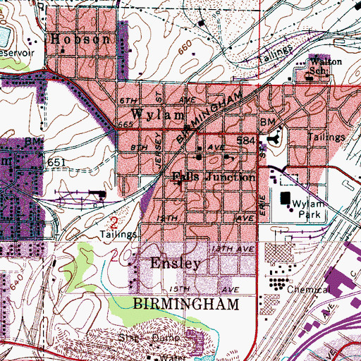Topographic Map of Saint Stanislaus Catholic Church, AL