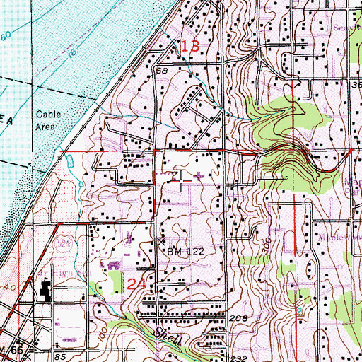 Topographic Map of Olympic Elementary School, WA