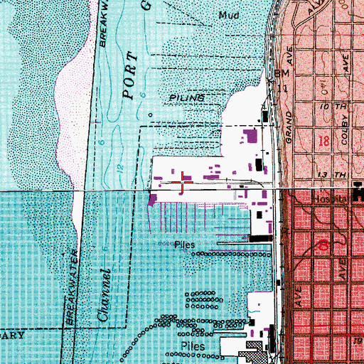 Topographic Map of Port of Everett, WA