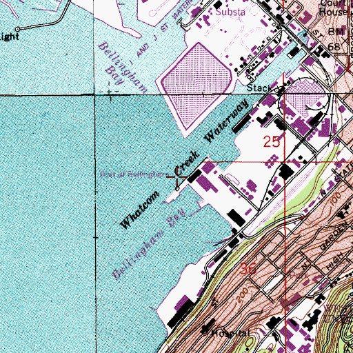 Topographic Map of Port of Bellingham, WA