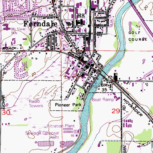 Topographic Map of Central Elementary School, WA