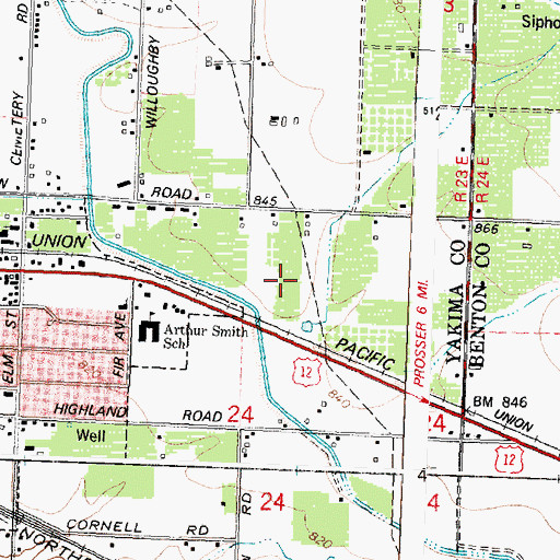Topographic Map of County Line Interchange, WA