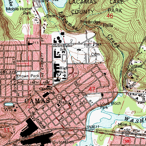 Topographic Map of Crown Zellerback Power Ditch, WA
