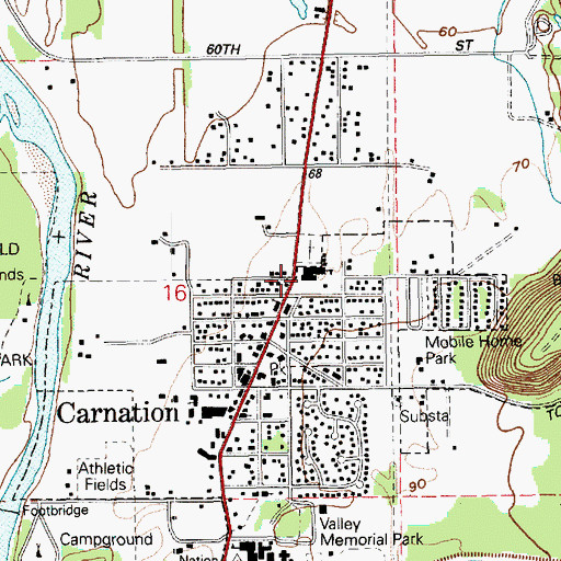 Topographic Map of Carnation Elementary School, WA
