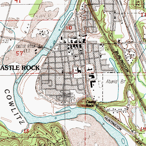 Topographic Map of Castle Rock Middle School, WA