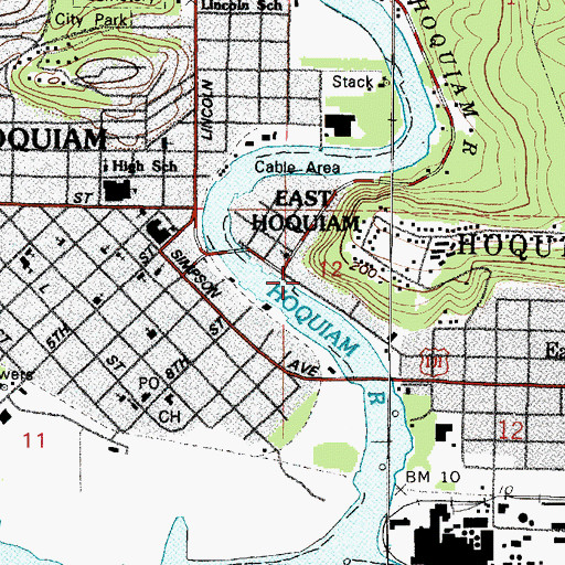 Topographic Map of Polson Museum, WA