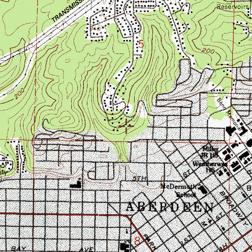 Topographic Map of Pilgrim Heights, WA
