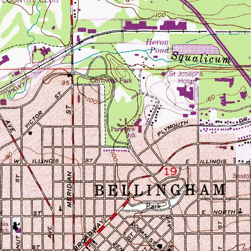 Topographic Map of Parkview Elementary School, WA