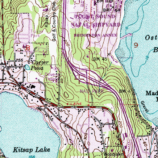 Topographic Map of Austin Drive Interchange, WA