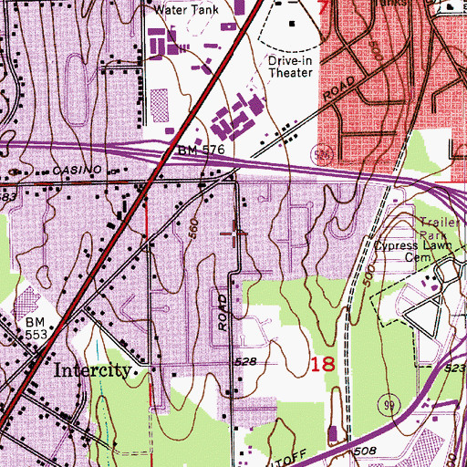 Topographic Map of Saint Mary Magdalen School, WA