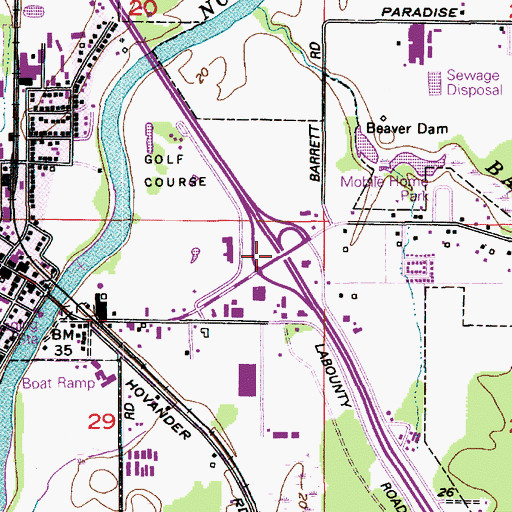 Topographic Map of South Ferndale Interchange, WA