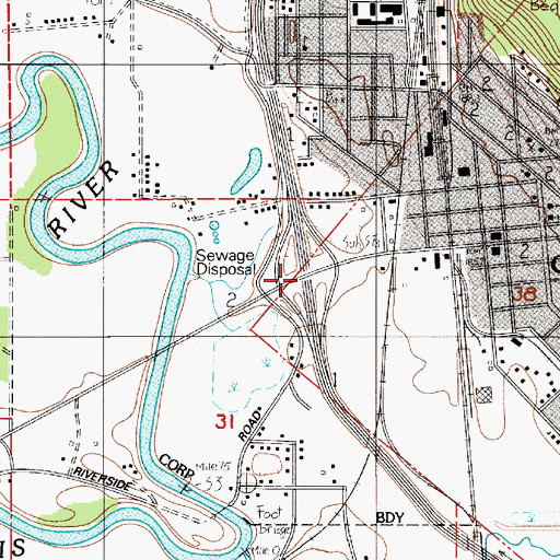 Topographic Map of State Route Six Interchange, WA