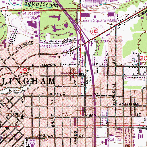 Topographic Map of Sunnyland Elementary School, WA