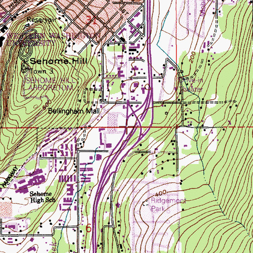 Topographic Map of South Bellingham Interchange, WA