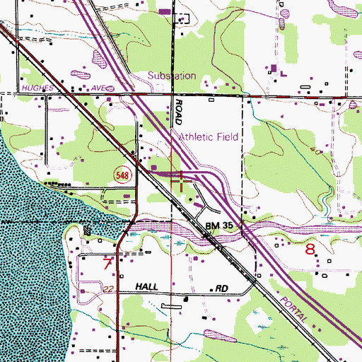 Topographic Map of South Blaine Interchange, WA