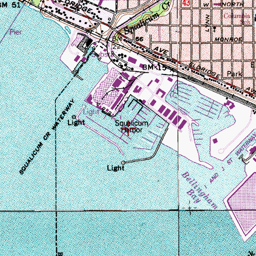 Topographic Map of Squalicum Boat Haven, WA