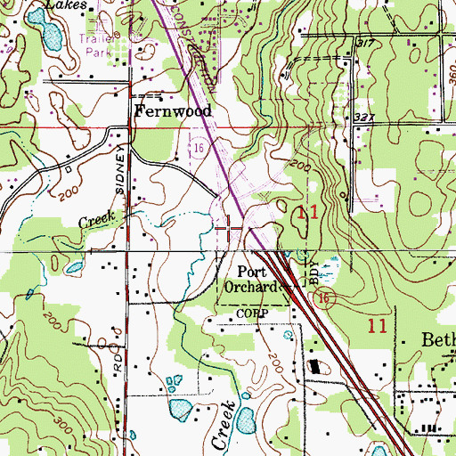 Topographic Map of Sedgwick Road Interchange, WA