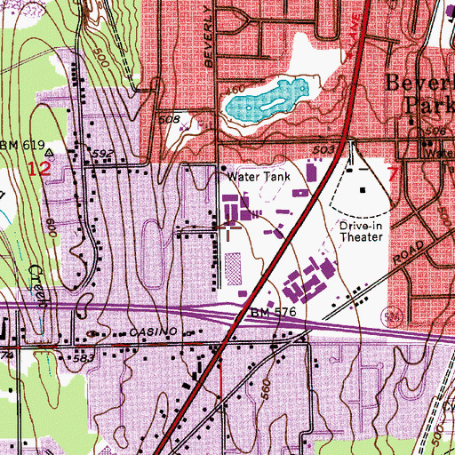 Topographic Map of Evergreen Middle School, WA