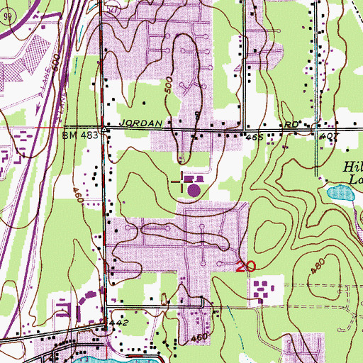Topographic Map of Eisenhower Middle School, WA