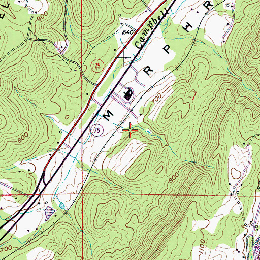 Topographic Map of Watseka (historical), AL